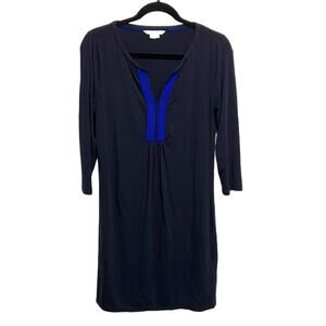 Boden Navy Blue Ribbon Detail Tunic Dress 3/4 Sleeve women’s size 8